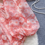Sweetie Floral Print Puffy Dress