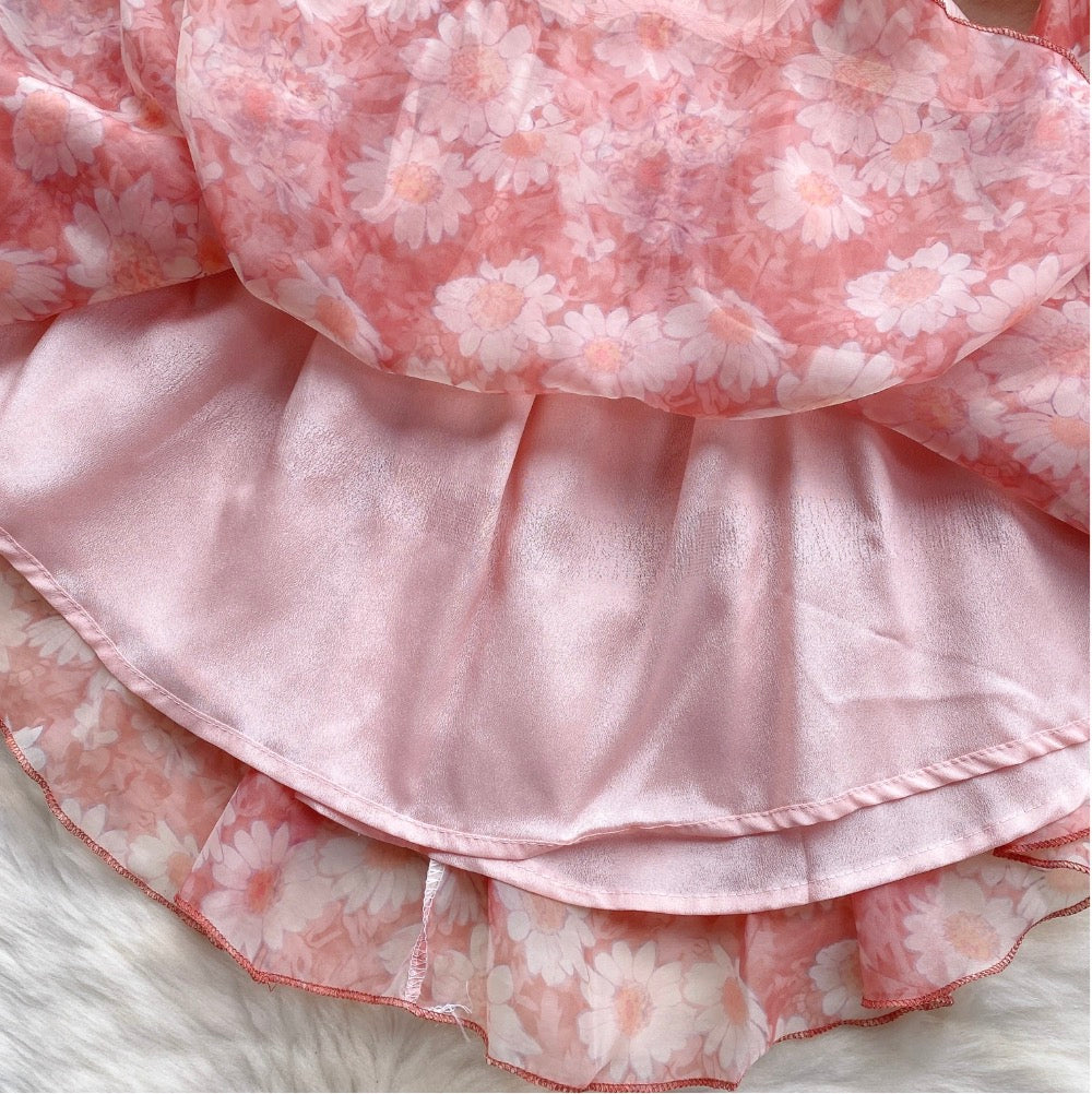 Sweetie Floral Print Puffy Dress