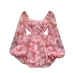 Sweetie Floral Print Puffy Dress