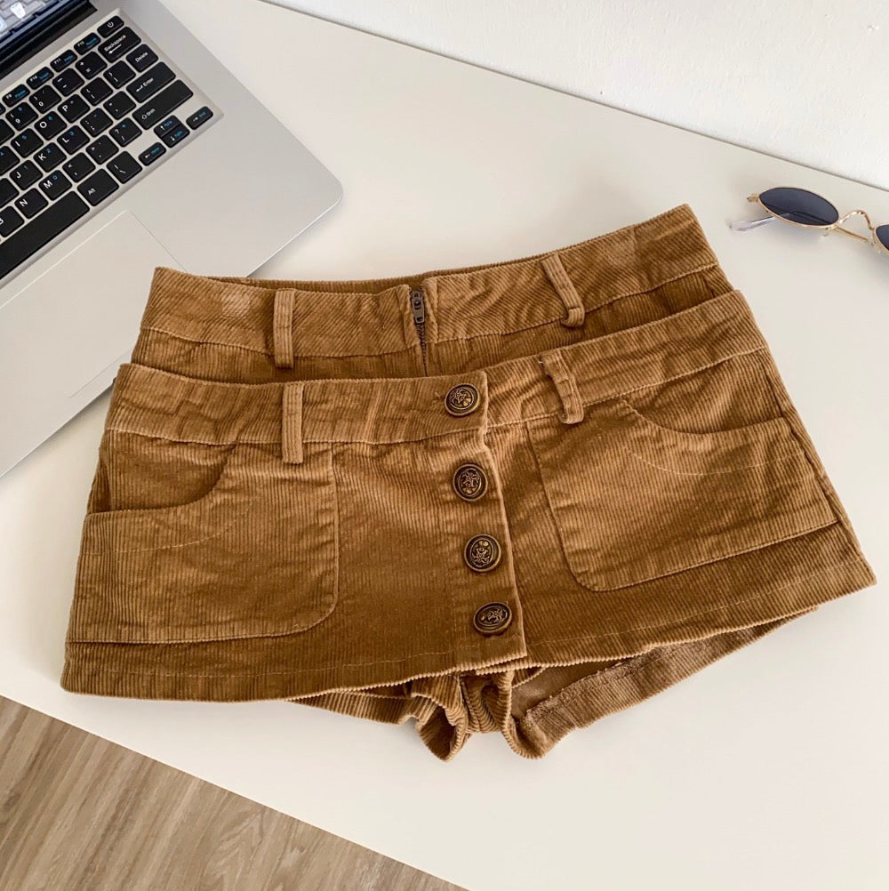 Vintage Patchwork Corduroy Skirt-Pants