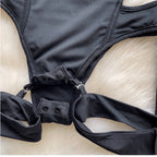 Turtleneck Black Hollowed Jumpsuits
