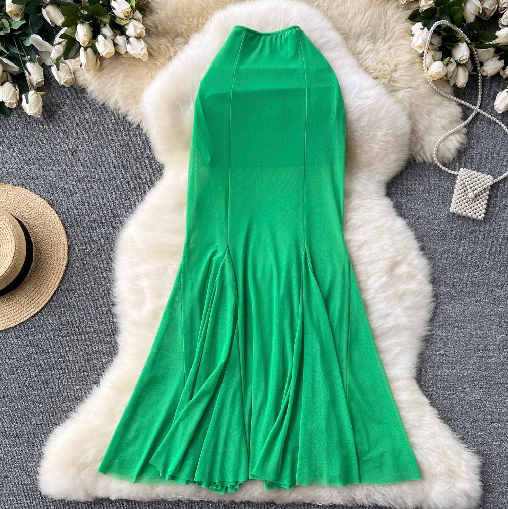 Solid Color Stretchy Fishtail Skirt