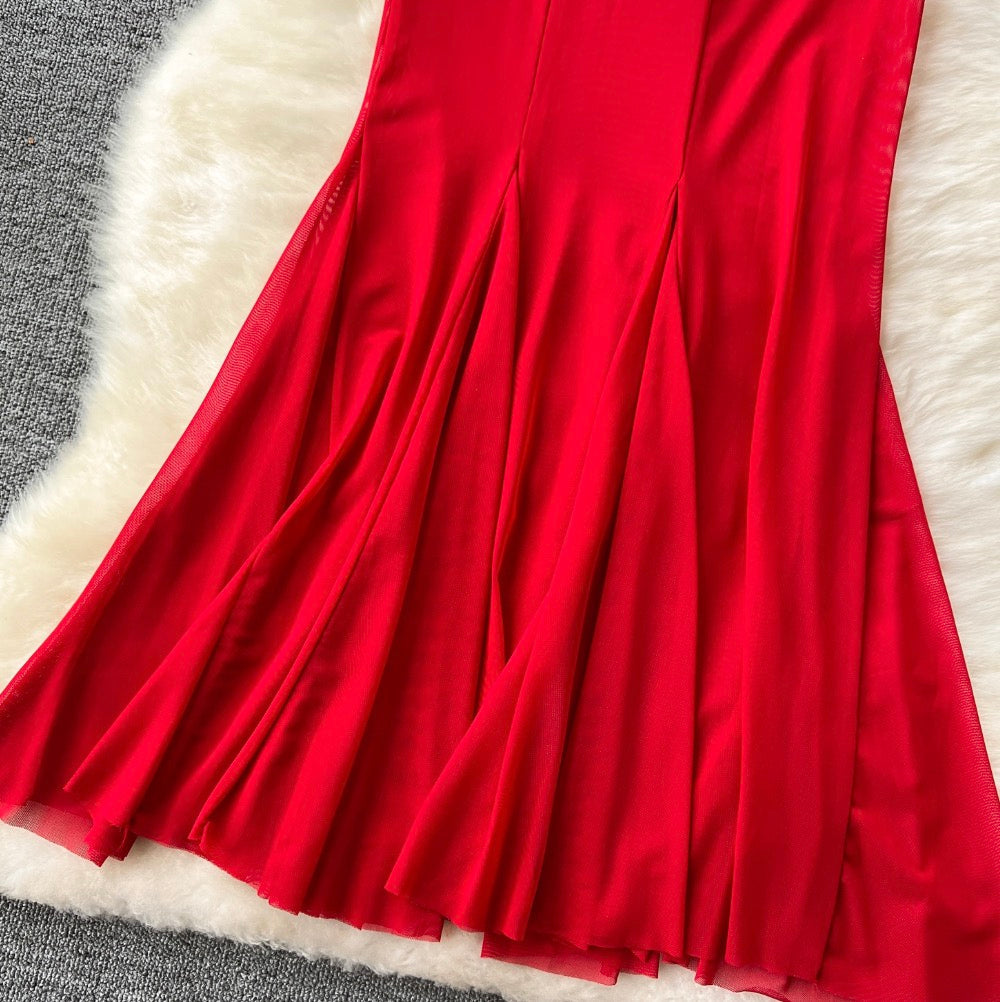Solid Color Stretchy Fishtail Skirt