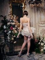 Lavenix Lace Strapless Sequin-Embroidered Mini Dress
