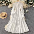 Elegant Lace Patchwork A-line Dress