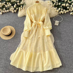 Elegant Lace Patchwork A-line Dress