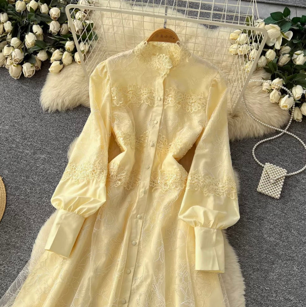 Elegant Lace Patchwork A-line Dress