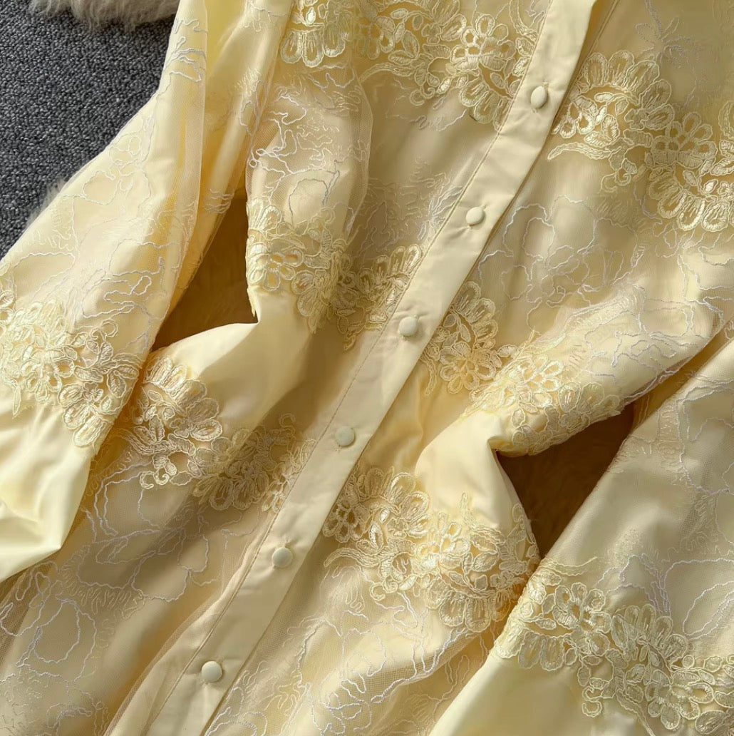 Elegant Lace Patchwork A-line Dress