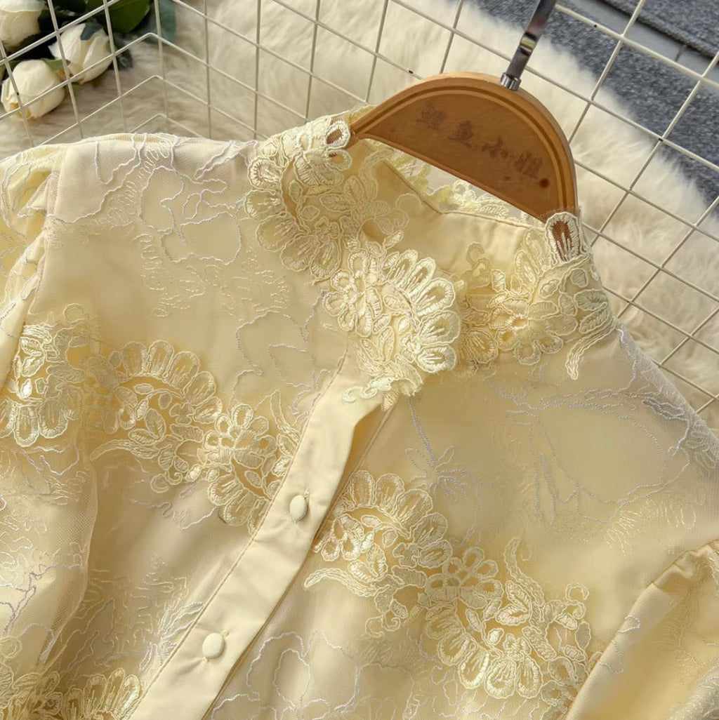Elegant Lace Patchwork A-line Dress