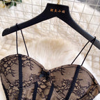 Black Lace Bodycon Slip Dress