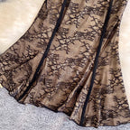 Black Lace Bodycon Slip Dress