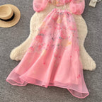 Fairy V-neck Shirt & Skirt Floral 2Pcs