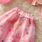 Fairy V-neck Shirt & Skirt Floral 2Pcs