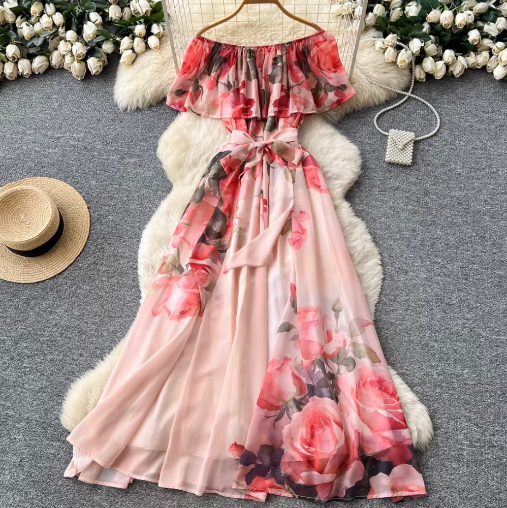 Fairy Off-shoulder Fairy Floral Dress