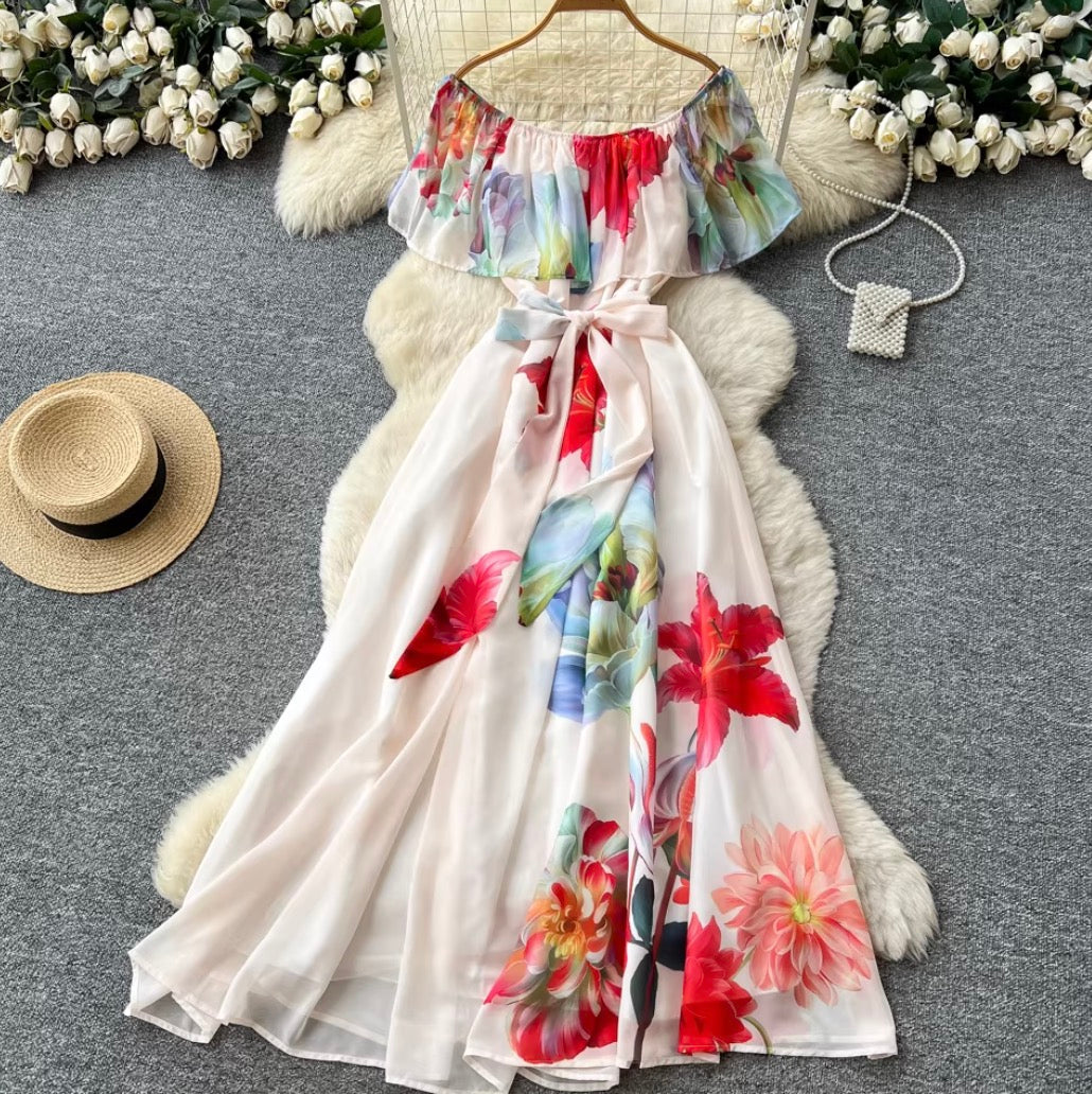 Fairy Off-shoulder Fairy Floral Dress