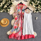 Courtly Floral Print A-line Dress