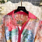 Courtly Floral Print A-line Dress