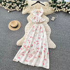 Sweetie Floral Halter Top & Skirt 2Pcs