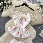 Sweetie Floral Halter Top & Skirt 2Pcs