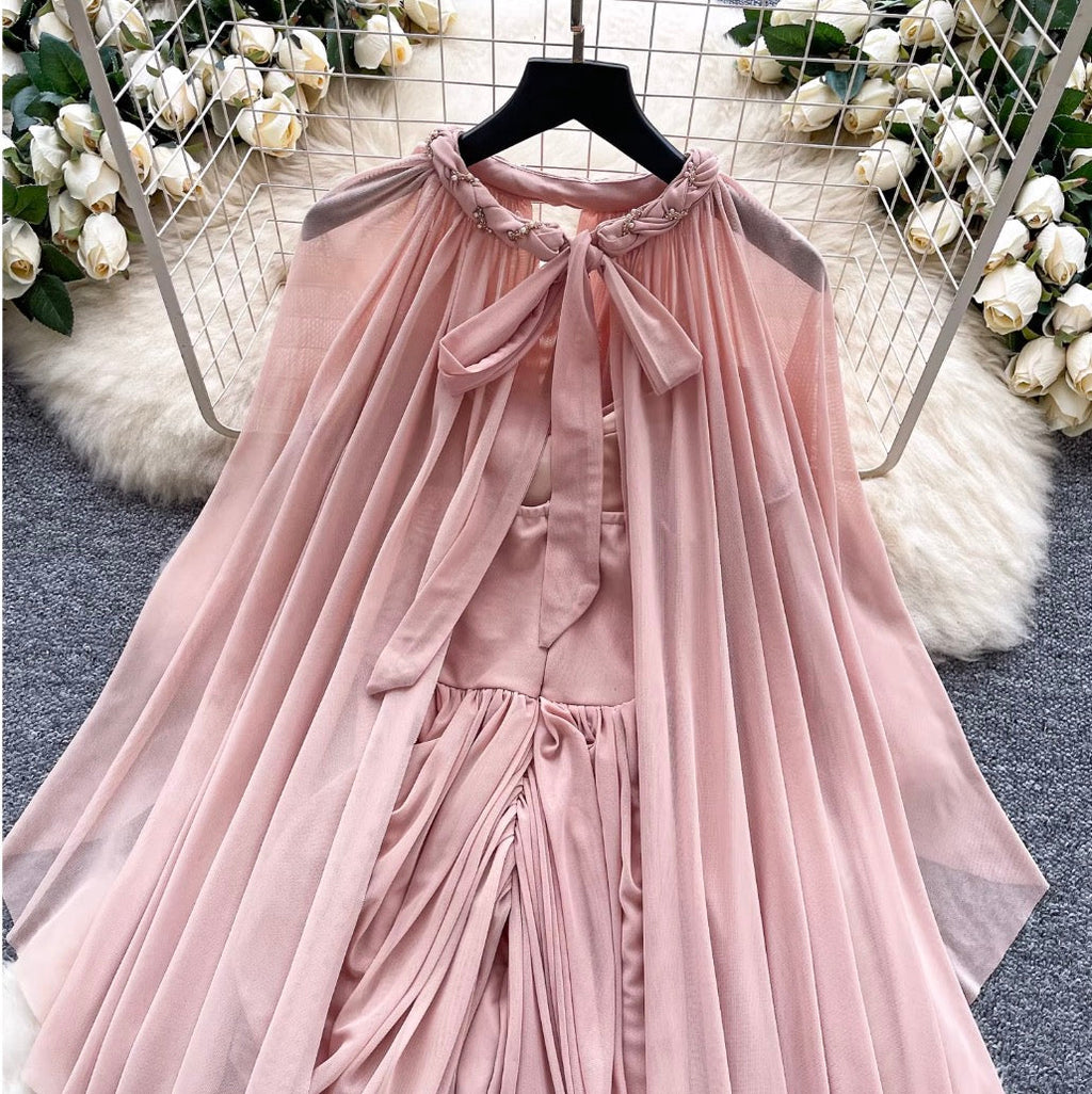 Niche Design Ruffled Pink Dress
