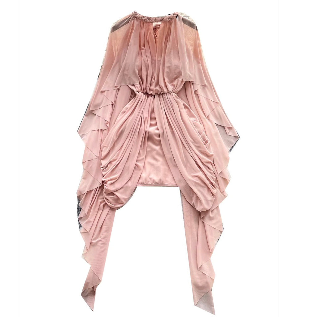 Niche Design Ruffled Pink Dress