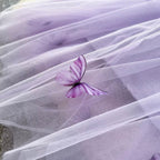 Butterfly Embroidered Purple Slip Dress