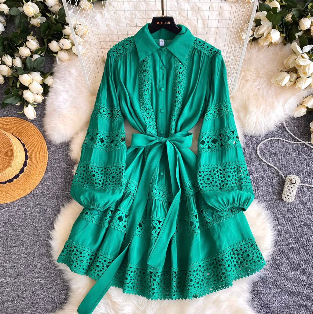 French Style Embroidered Lace Dress