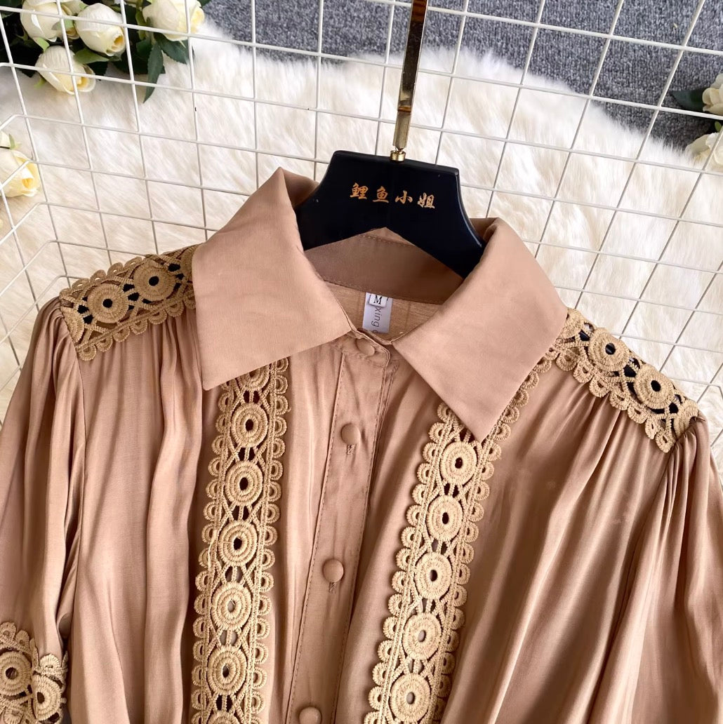 French Style Embroidered Lace Dress
