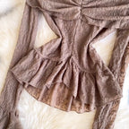 Niche Off-shoulder Drawstring Shirt