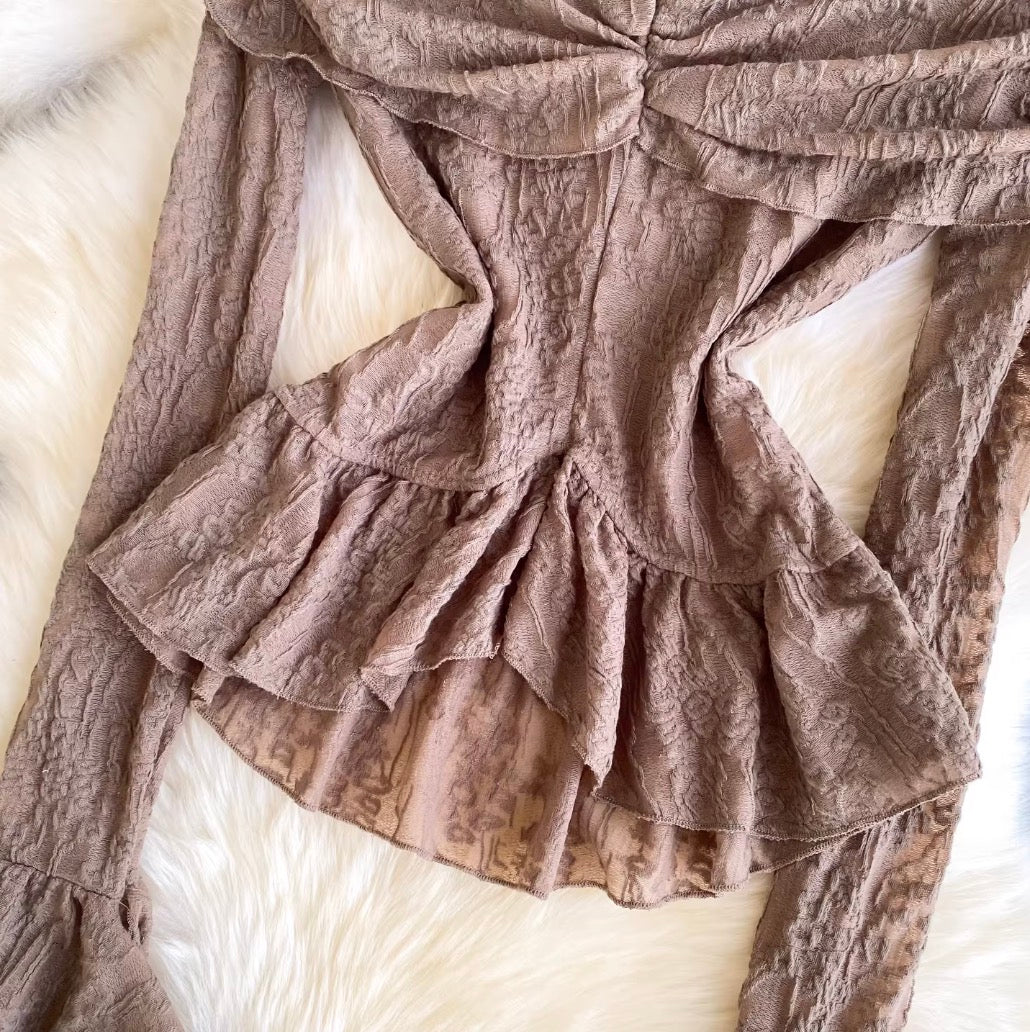 Niche Off-shoulder Drawstring Shirt