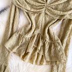Niche Off-shoulder Drawstring Shirt
