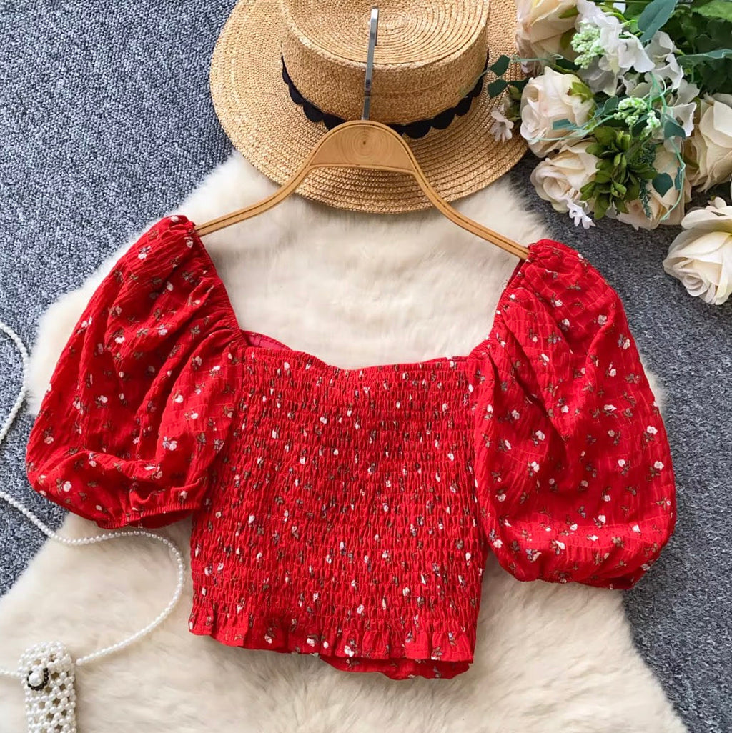 Vintage Floral Print Zipped Shirt