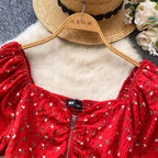 Vintage Floral Print Zipped Shirt