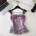 Sweetie Purple Lace Zipped Camisole