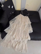 French Style Layered Lace Slip Dress