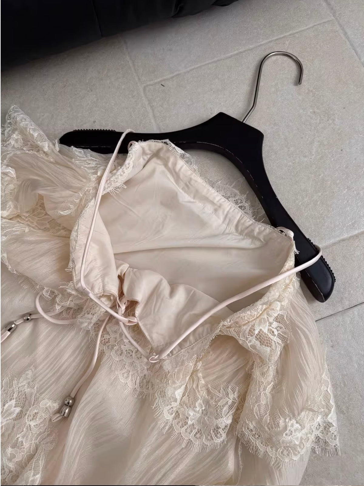 French Style Layered Lace Slip Dress