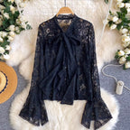 French Style Bow-tie Lace Shirt