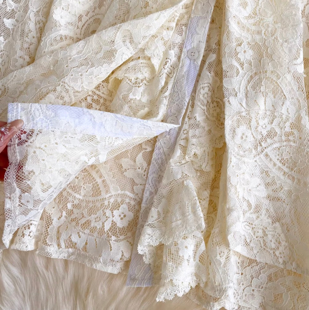 French Style Bow-tie Lace Shirt