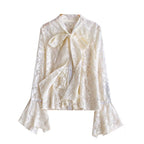 French Style Bow-tie Lace Shirt