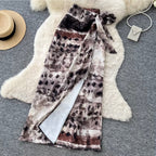 Tank Top & Print Knotted Skirt 2Pcs