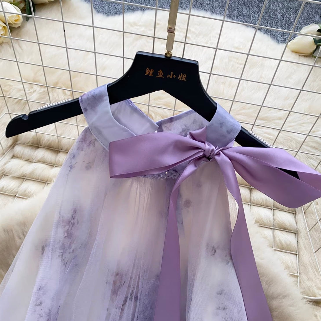 Fairy Floral A-line Halter Dress