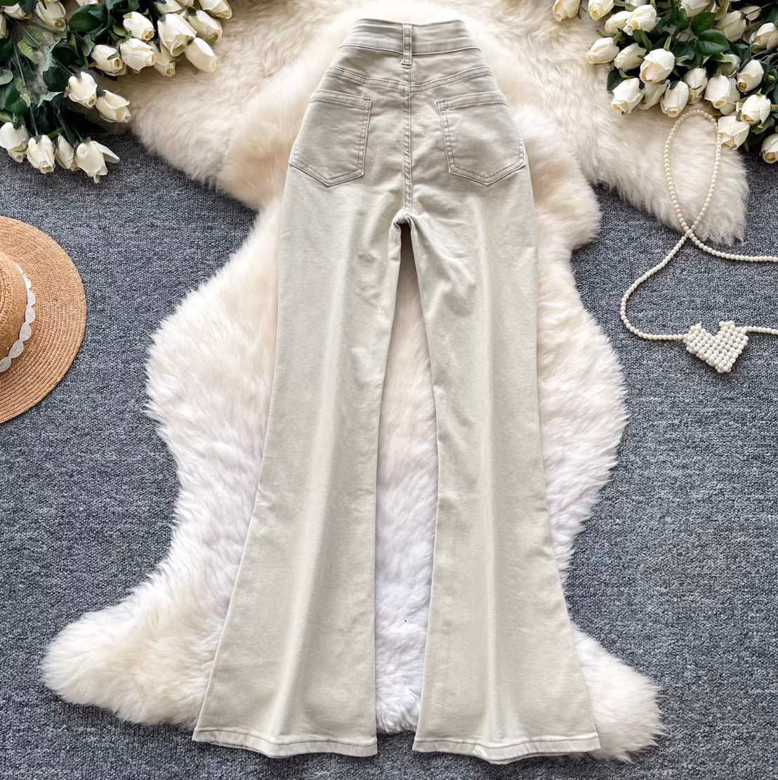 Vintage Metal Chain Draped Jeans