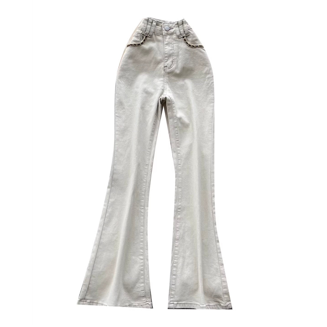 Vintage Metal Chain Draped Jeans