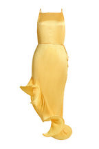 Spaghetti Strap 3D Ruffle Hem Midi Dress