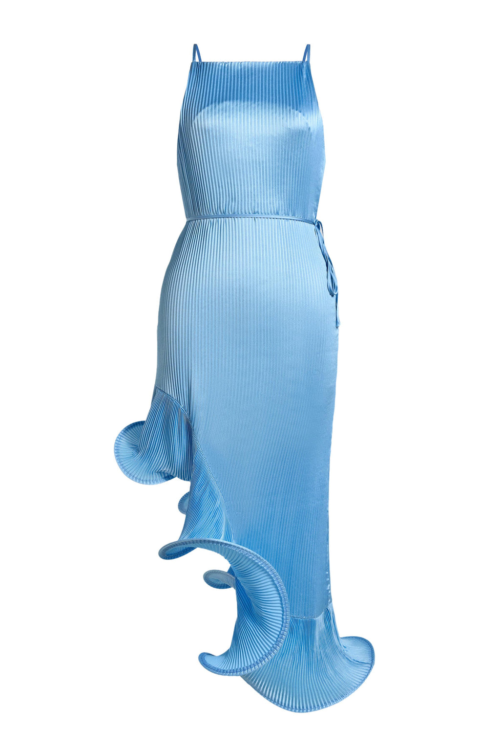 Spaghetti Strap 3D Ruffle Hem Midi Dress