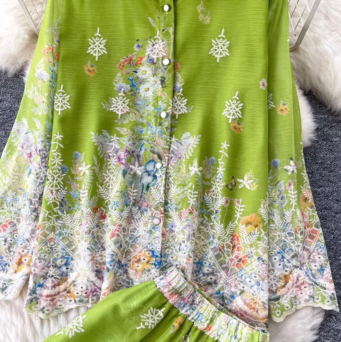 Ethnic Print Shirt & Trousers 2Pcs