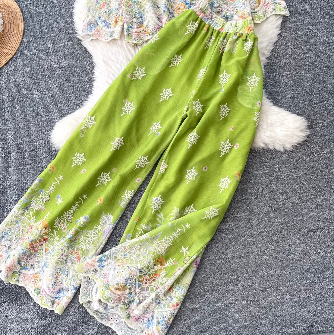 Ethnic Print Shirt & Trousers 2Pcs