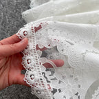 Korean Style Ruffled Lace Shirt Dress
