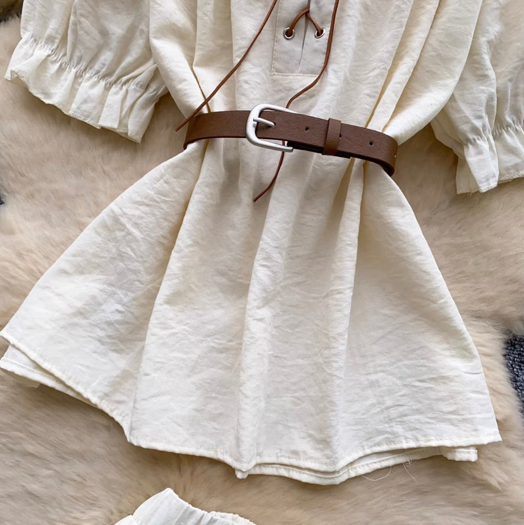 Off-shoulder Top & Cake Skirt 2Pcs