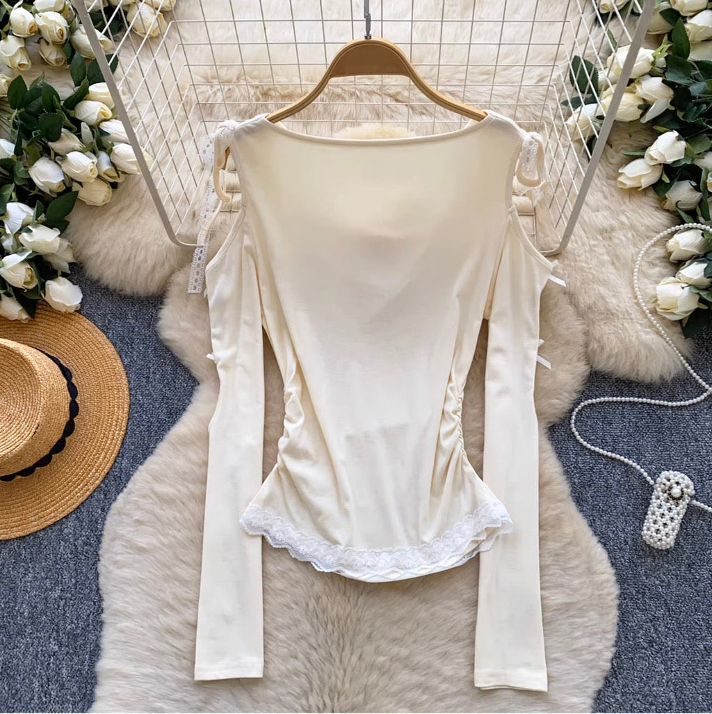 Draped Neckline Simple Design Shirt